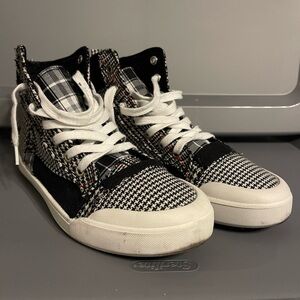 Houndstooth High Top Plaid Sneakers